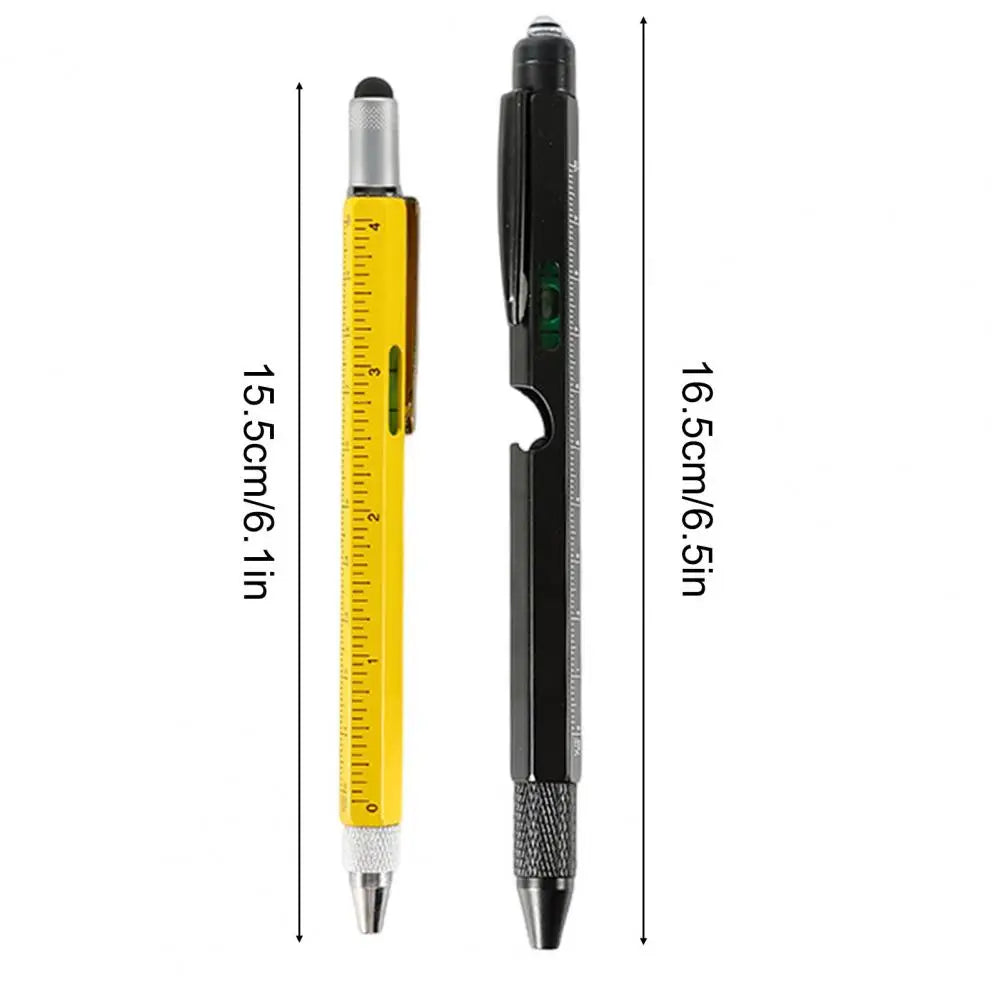 🖊️ طقم قلم 9 في 1 متعدد الوظائف (قطعتين) مزود بإضاءة LED، مفك، فتّاحة، مسطرة، ستايلس والمزيد مثالي كهدية للأب أو الجد أو عشاق الأدوات الذكية