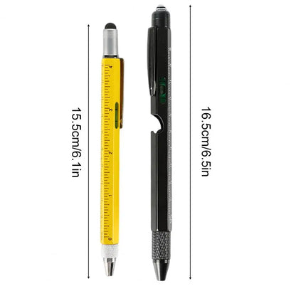 🖊️ طقم قلم 9 في 1 متعدد الوظائف (قطعتين) مزود بإضاءة LED، مفك، فتّاحة، مسطرة، ستايلس والمزيد مثالي كهدية للأب أو الجد أو عشاق الأدوات الذكية