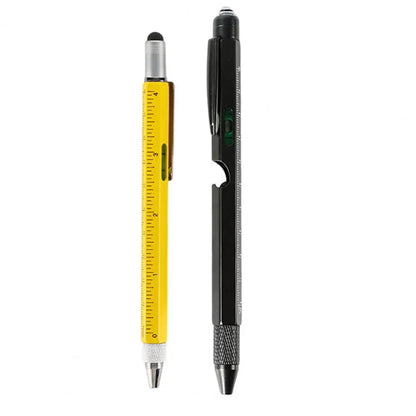 🖊️ طقم قلم 9 في 1 متعدد الوظائف (قطعتين) مزود بإضاءة LED، مفك، فتّاحة، مسطرة، ستايلس والمزيد مثالي كهدية للأب أو الجد أو عشاق الأدوات الذكية